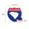 South Carolina Interstate Shield Silhouette sign dimension view