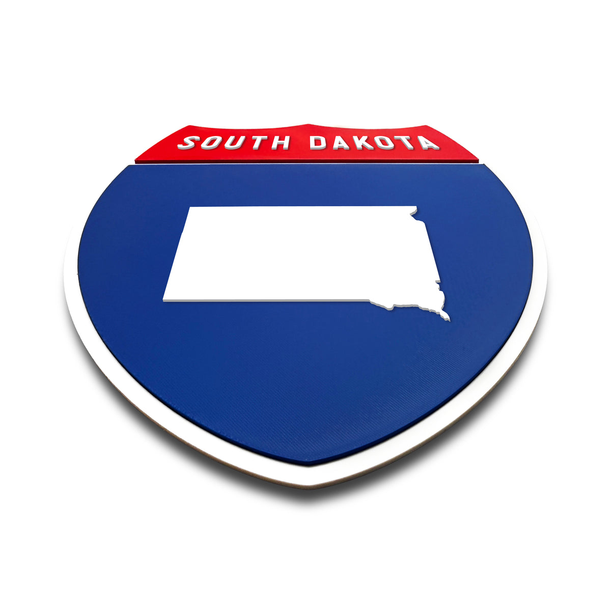 South Dakota Interstate Shield Silhouette sign flat view