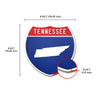 Tennessee Interstate Shield Silhouette sign dimension view