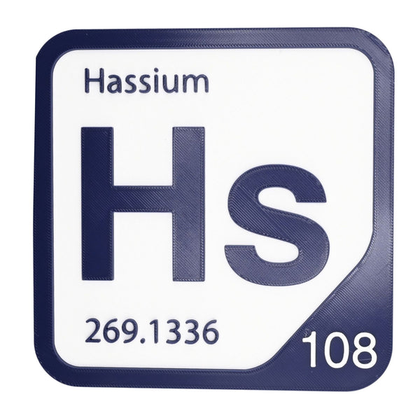 HASSIUM Periodic Table Tile – Educational Wall Art for Science Lovers, 5.6 x 5.6 Inches