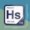 HASSIUM Periodic Table Tile – Educational Wall Art for Science Lovers, 5.6 x 5.6 Inches