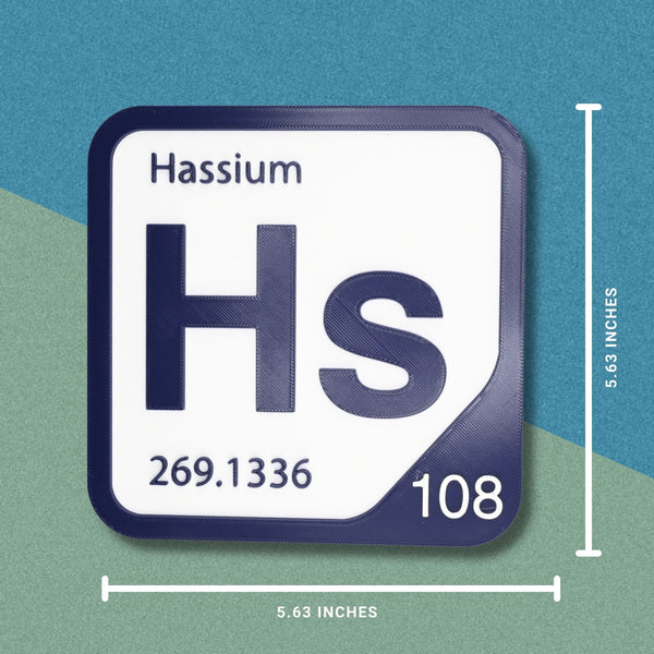 HASSIUM Periodic Table Tile – Educational Wall Art for Science Lovers, 5.6 x 5.6 Inches