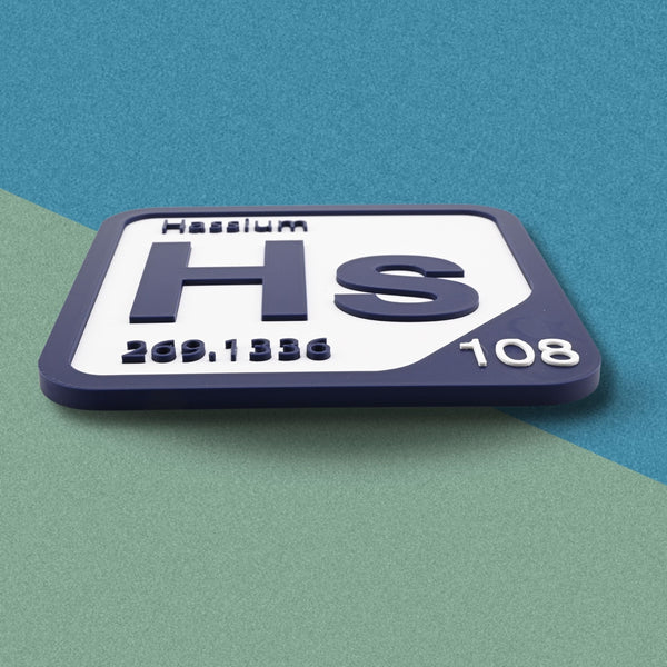 HASSIUM Periodic Table Tile – Educational Wall Art for Science Lovers, 5.6 x 5.6 Inches