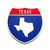 Texas Interstate Shield Silhouette sign front view