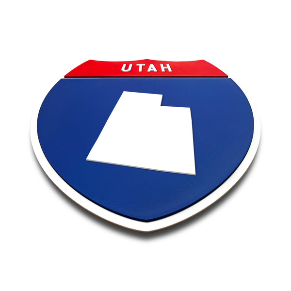 Utah Interstate Shield Silhouette sign flat view