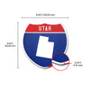 Utah Interstate Shield Silhouette sign dimension view