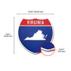 Virginia Interstate Shield Silhouette sign dimension view