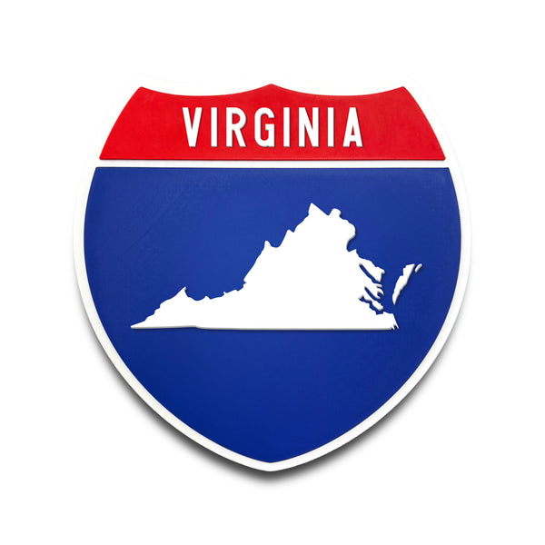 Virginia Interstate Shield Silhouette sign front view