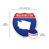Washington Interstate Shield Silhouette sign dimension view
