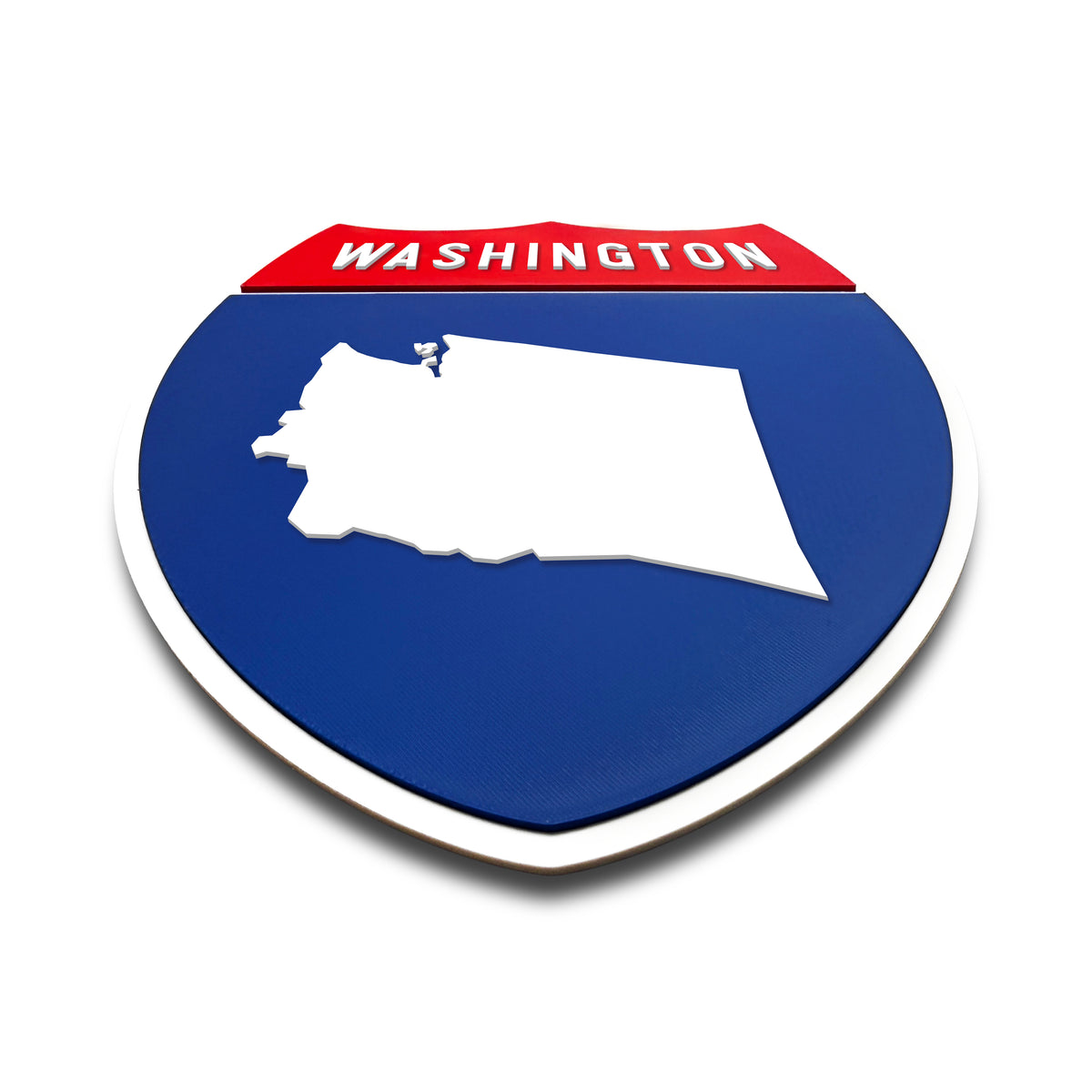Washington Interstate Shield Silhouette sign flat view