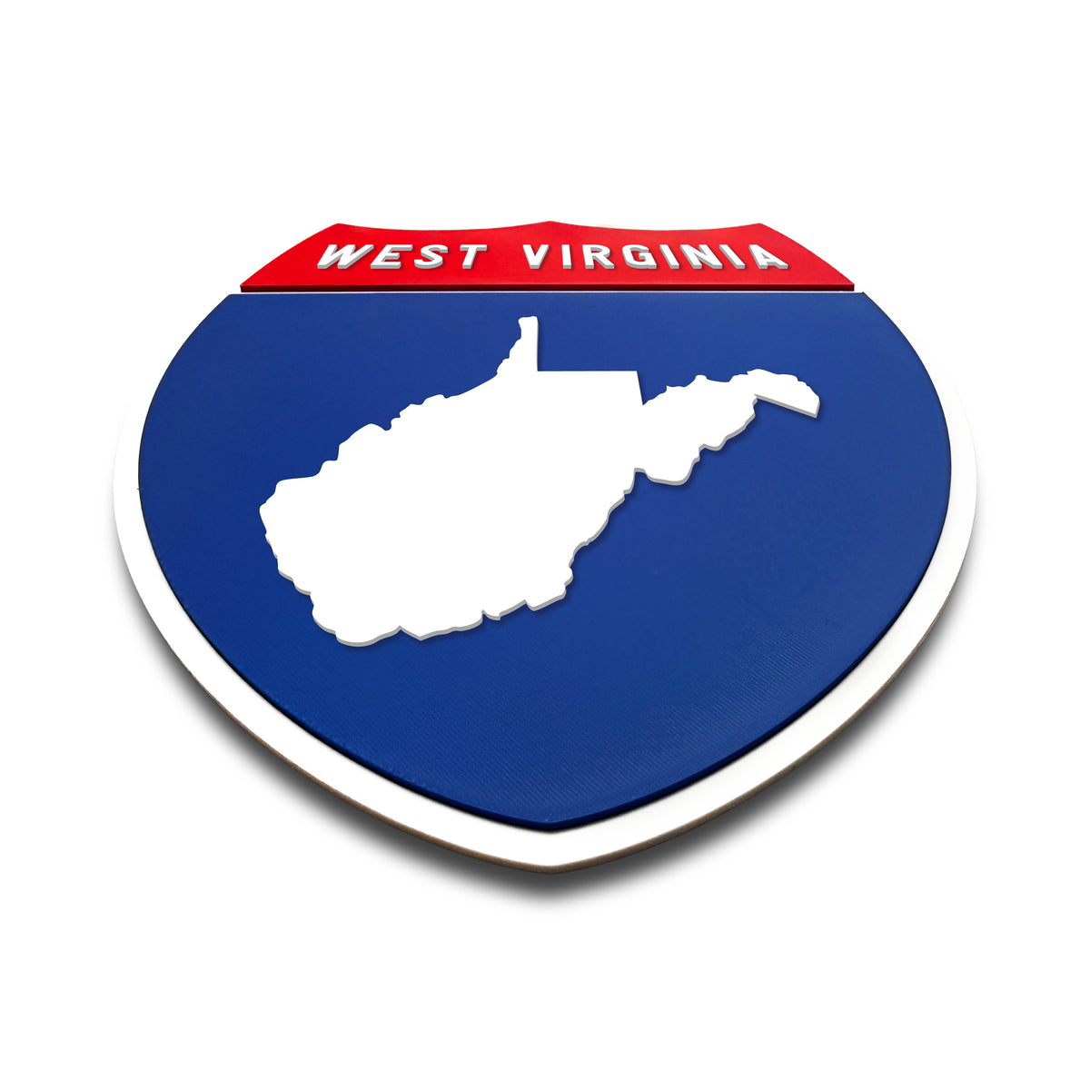 West Virginia Interstate Shield Silhouette sign flat view