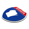Wisconsin Interstate Shield Silhouette sign three quarter view