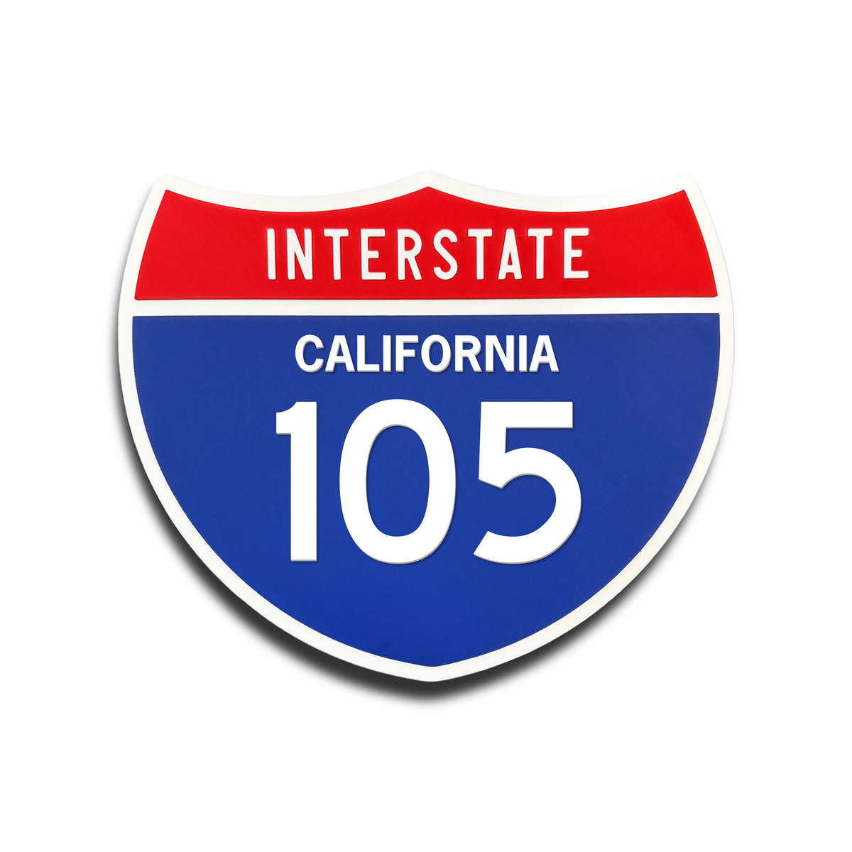 Interstate 105 California road sign replica front view