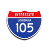 Interstate 105 Louisiana road sign replica front view