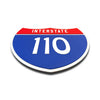 Interstate 110 Number Only road sign replica flat view