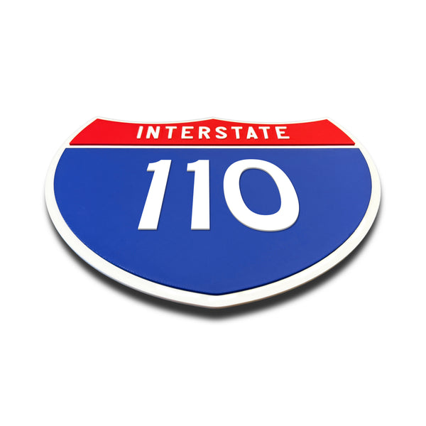 Interstate 110 Number Only road sign replica flat view