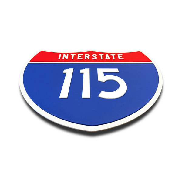 Interstate 115 Number Only road sign replica flat view