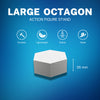 Large Octagon Action Figure Stands – Durable Display Set in Matte White or Black, Individual Heights or Full Set Available
