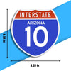 Interstate 10 Road Sign Replica | 8.53 x 8.54 Inches | Blue with White and Red
