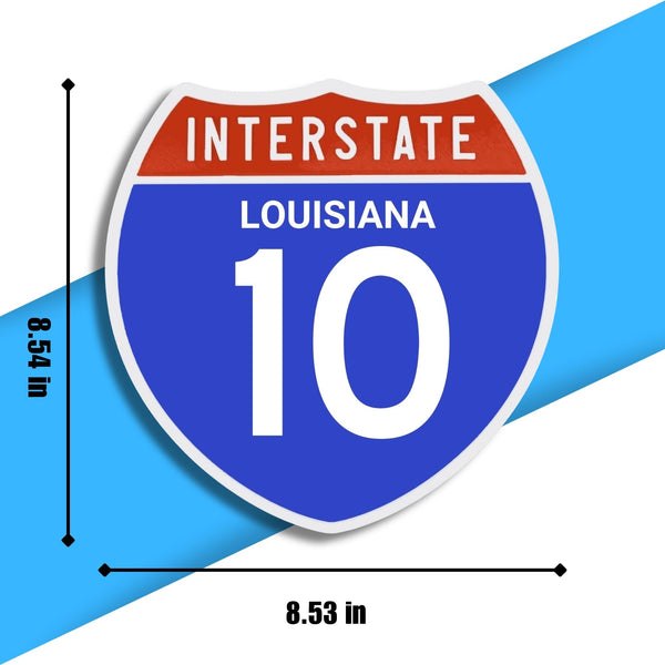 Interstate 10 Road Sign Replica | 8.53 x 8.54 Inches | Blue with White and Red