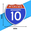Interstate 10 Road Sign Replica | 8.53 x 8.54 Inches | Blue with White and Red