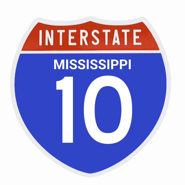 Interstate 10 Road Sign Replica | 8.53 x 8.54 Inches | Blue with White and Red