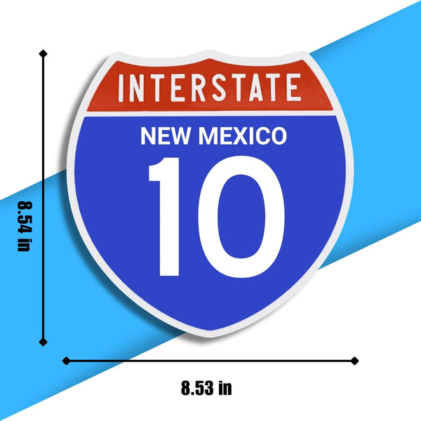 Interstate 10 Road Sign Replica | 8.53 x 8.54 Inches | Blue with White and Red