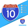 Interstate 10 Road Sign Replica | 8.53 x 8.54 Inches | Blue with White and Red