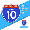 Interstate 10 Road Sign Replica | 8.53 x 8.54 Inches | Blue with White and Red