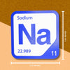 SODIUM Periodic Table Tile – Educational Wall Art for Science Lovers, 5.6 x 5.6 Inches