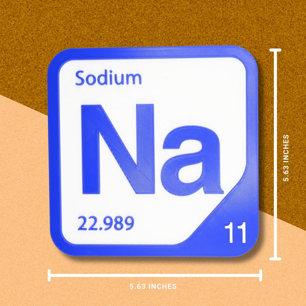 SODIUM Periodic Table Tile – Educational Wall Art for Science Lovers, 5.6 x 5.6 Inches