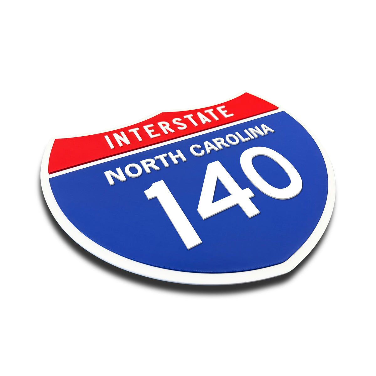 Interstate 140 – North Carolina road sign replica three-quarter view