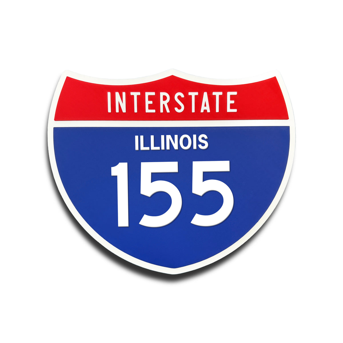 Interstate 155 Illinois road sign replica front view