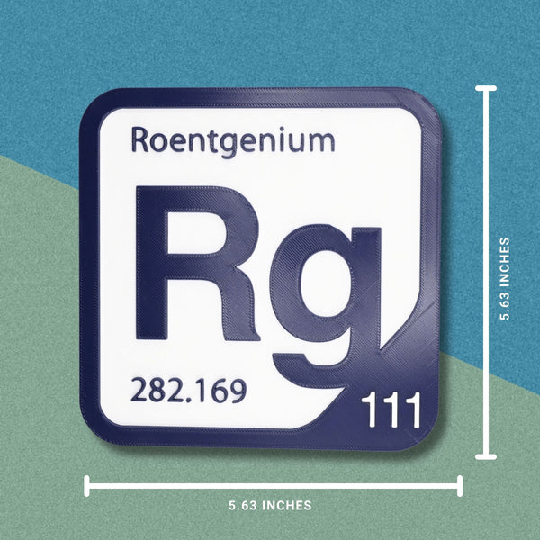 ROENTGENIUM Periodic Table Tile – Educational Wall Art for Science Lovers, 5.6 x 5.6 Inches