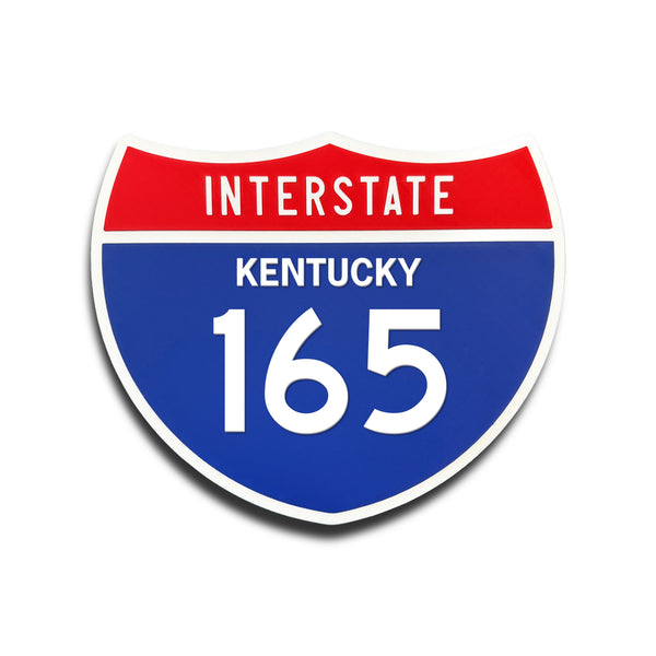 Interstate 165 Kentucky road sign replica front view