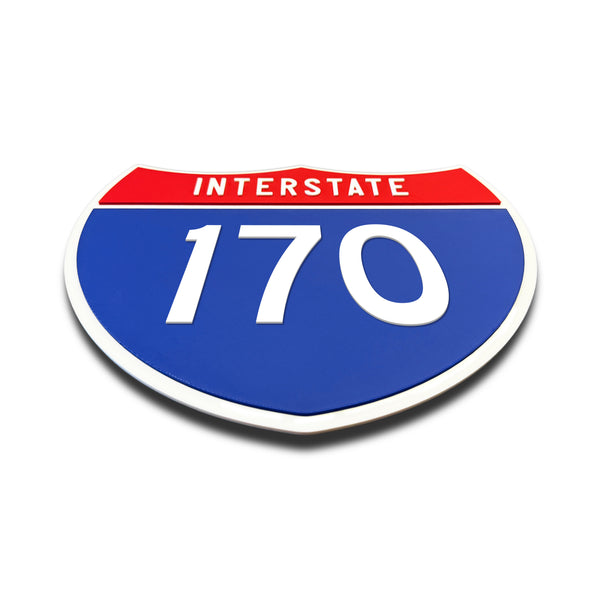 Interstate 170 Number Only road sign replica flat view