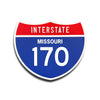Interstate 170 Missouri road sign replica front view