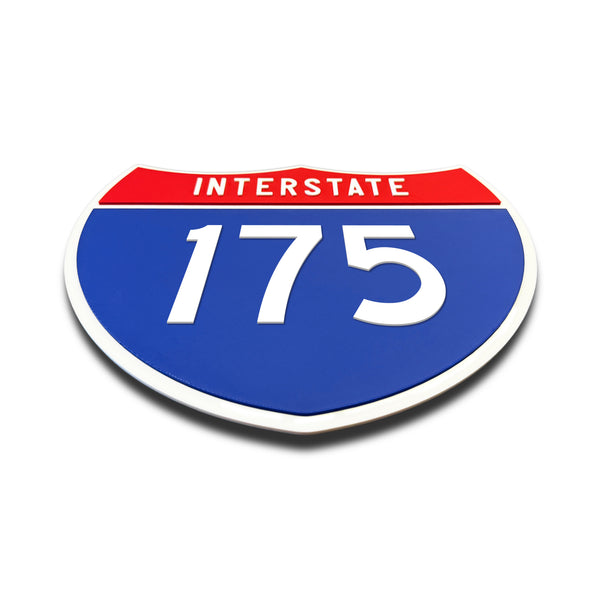Interstate 175 Number Only road sign replica flat view