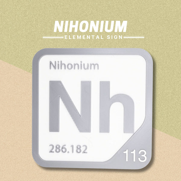 NIHONIUM Periodic Table Tile – Educational Wall Art for Science Lovers, 5.6 x 5.6 Inches