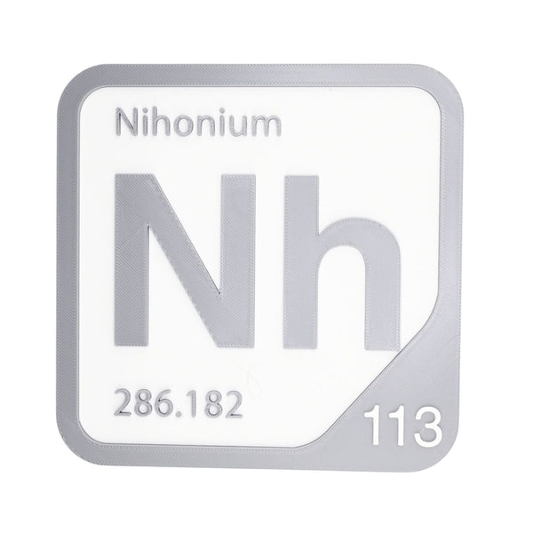 NIHONIUM Periodic Table Tile – Educational Wall Art for Science Lovers, 5.6 x 5.6 Inches