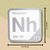 NIHONIUM Periodic Table Tile – Educational Wall Art for Science Lovers, 5.6 x 5.6 Inches