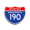 Interstate 190 Massachusetts road sign replica front view