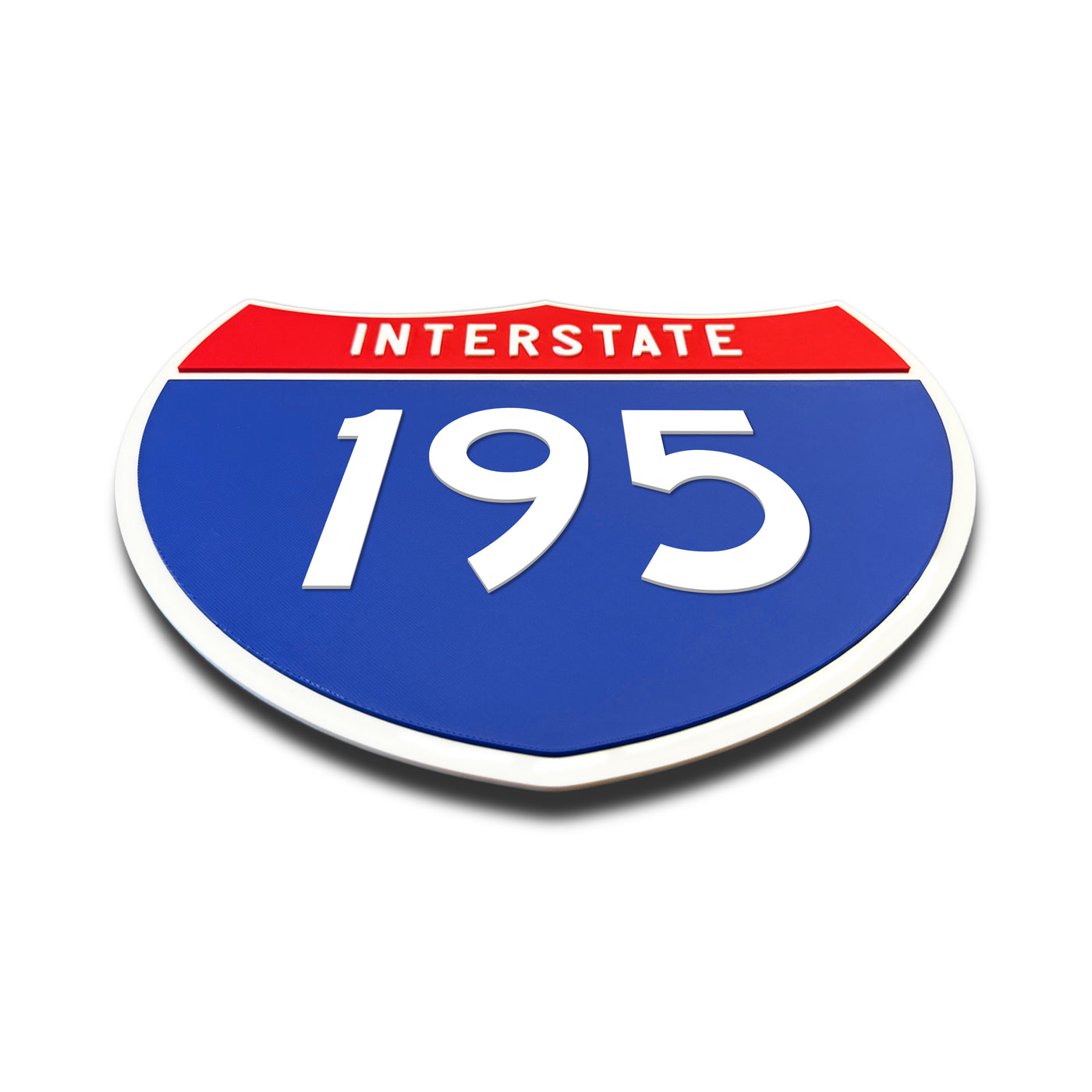 Interstate 195 Number Only road sign replica flat view