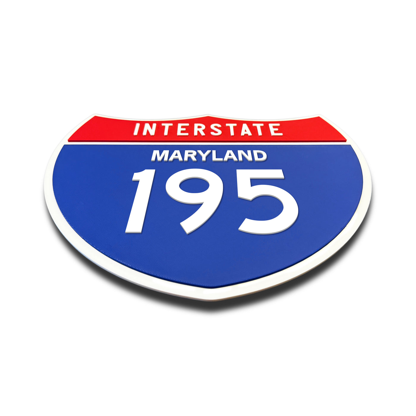 Interstate 195 – Maryland road sign replica flat view