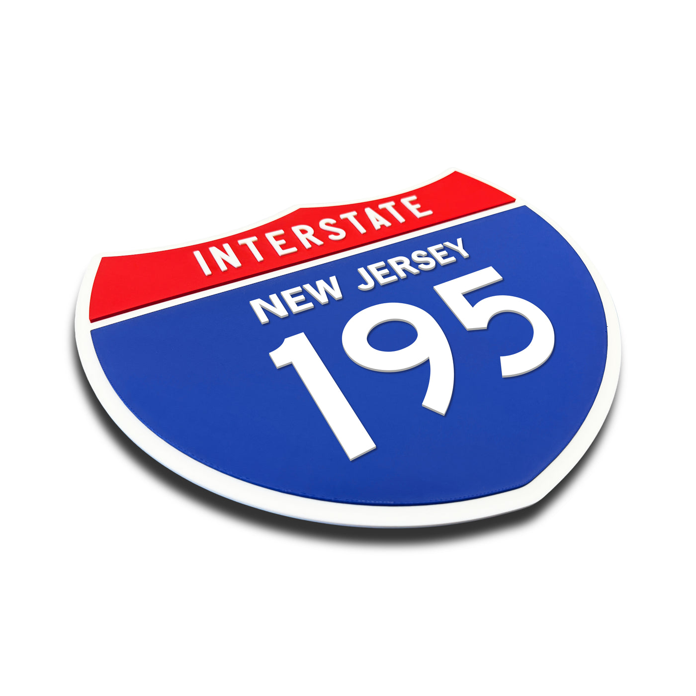 Interstate 195 – New Jersey road sign replica three-quarter view