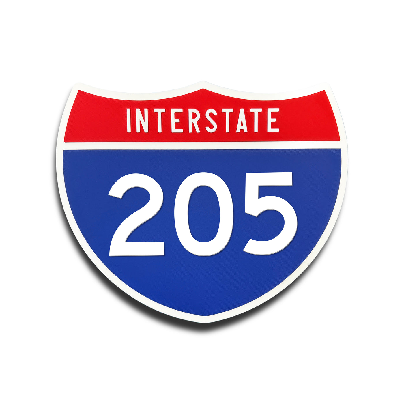 Interstate 205 Number Only road sign replica front view