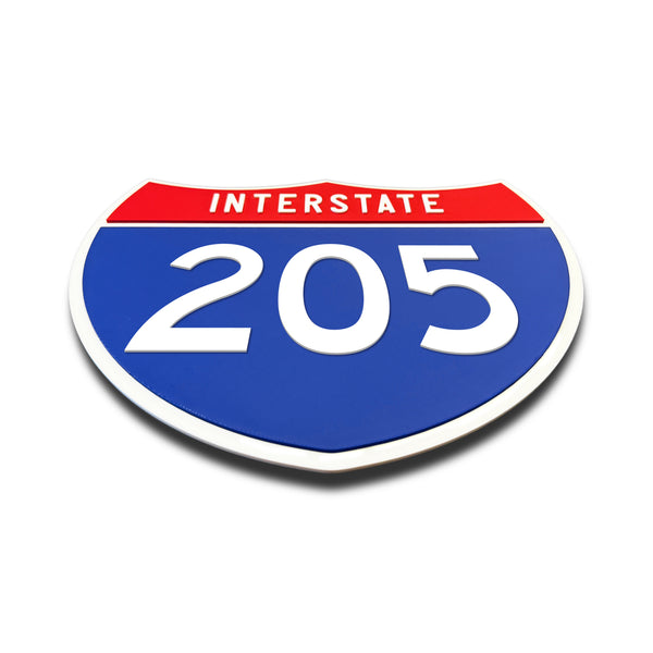 Interstate 205 Number Only road sign replica flat view