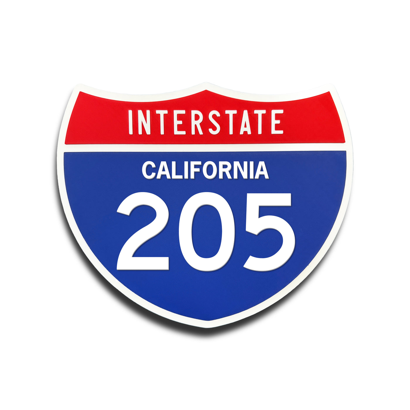 Interstate 205 California road sign replica front view