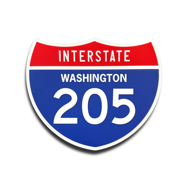 Interstate 205 Washington road sign replica front view