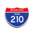 Interstate 210 Texas road sign replica front view